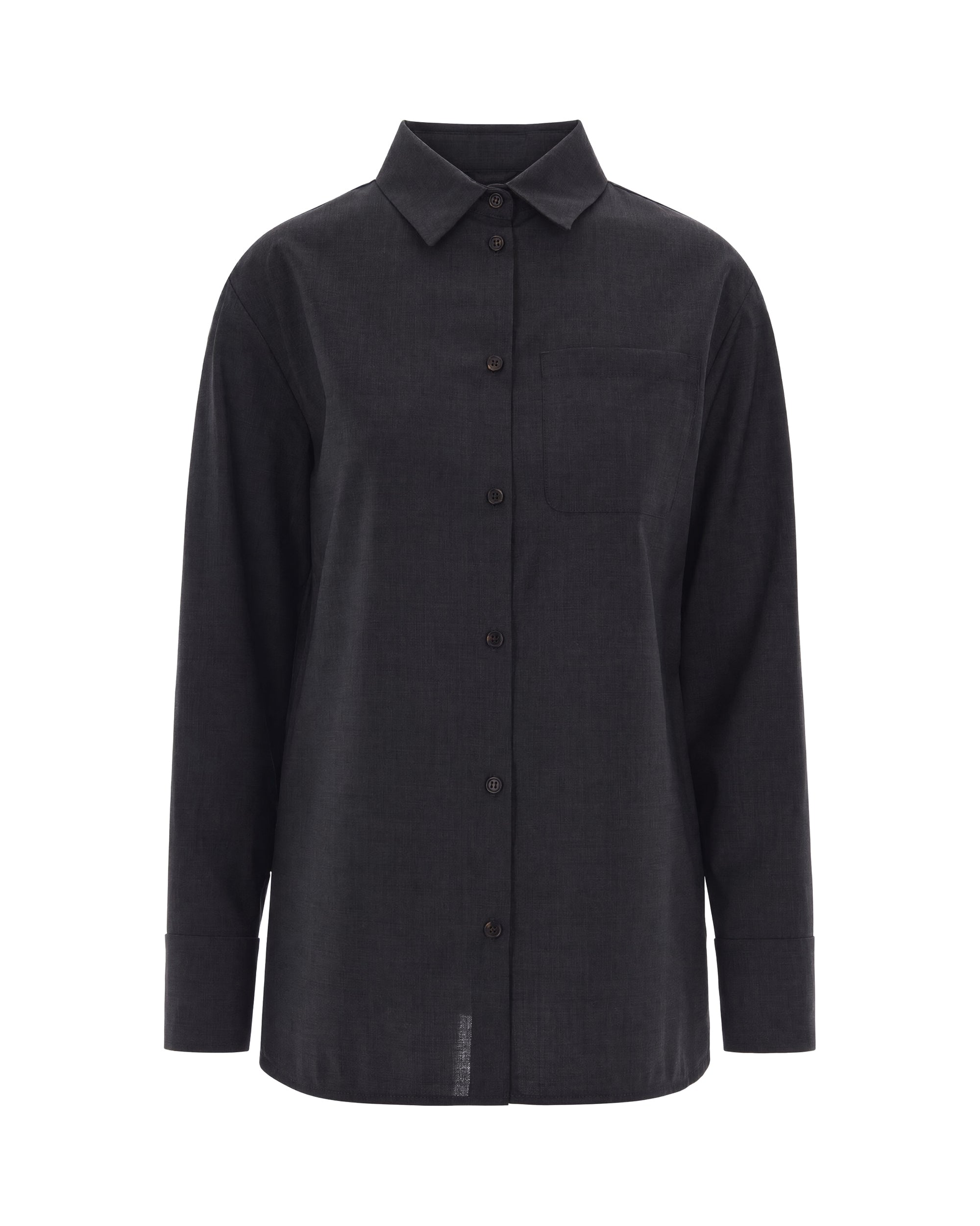 Compact Virgin Wool Shirt Jacket — Gray