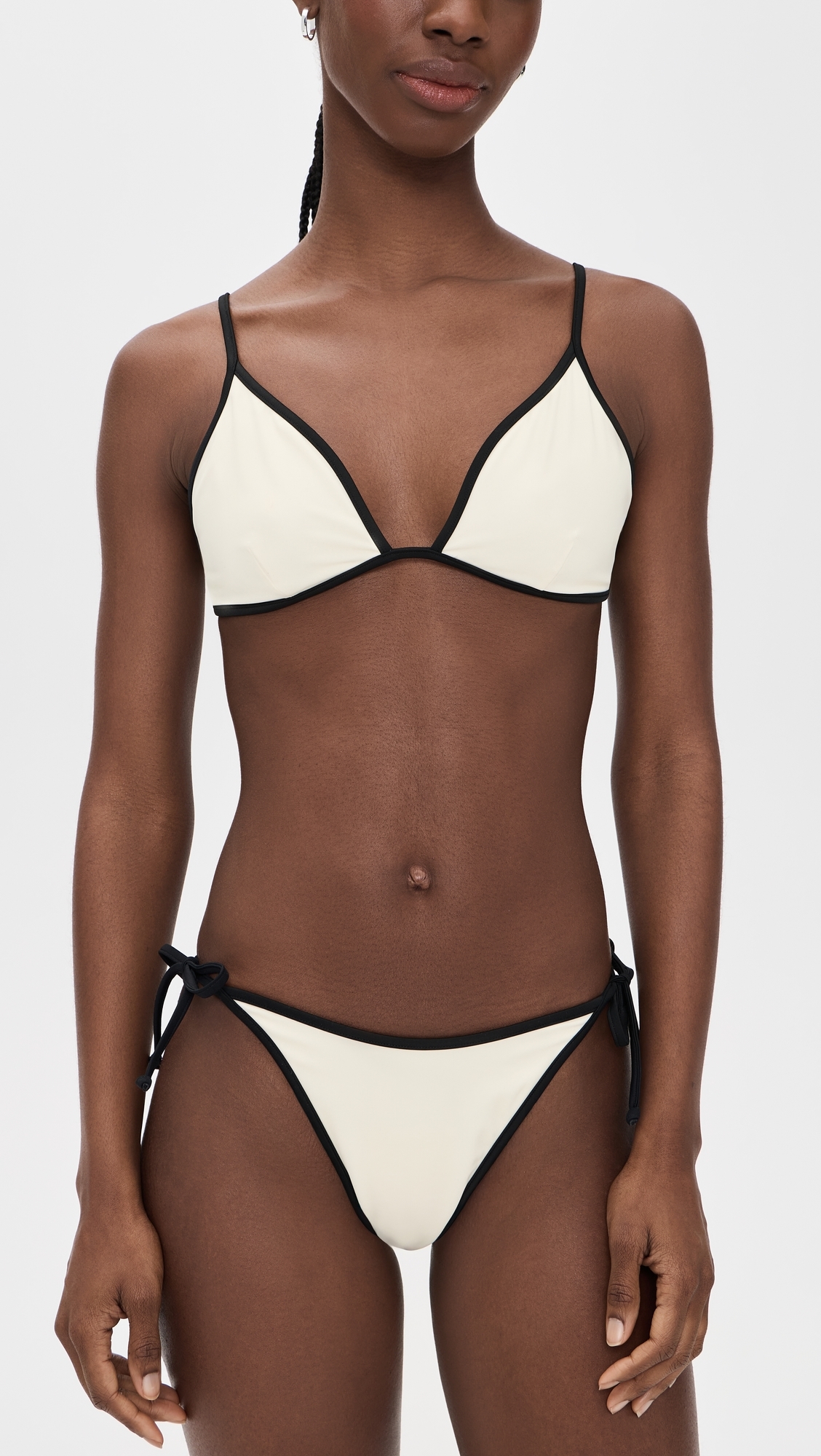 Cleo Bikini Bottoms Egret/Black