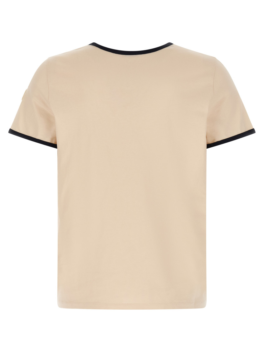 Logo Embroidery Pocket T-Shirt Beige