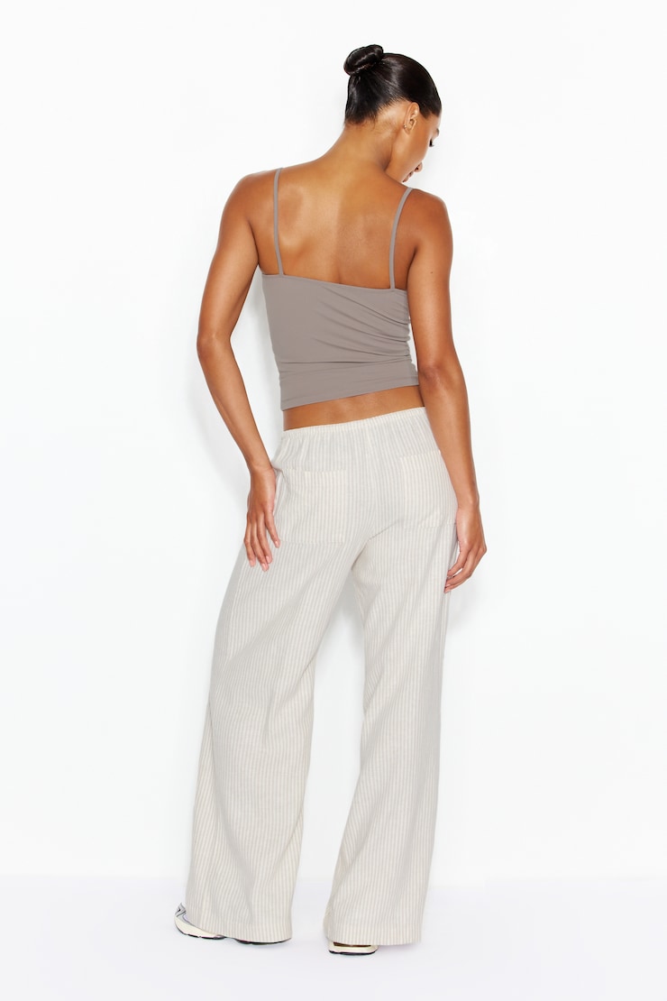 Millie Linen Pull-On Pants - Beige - Women Clothing