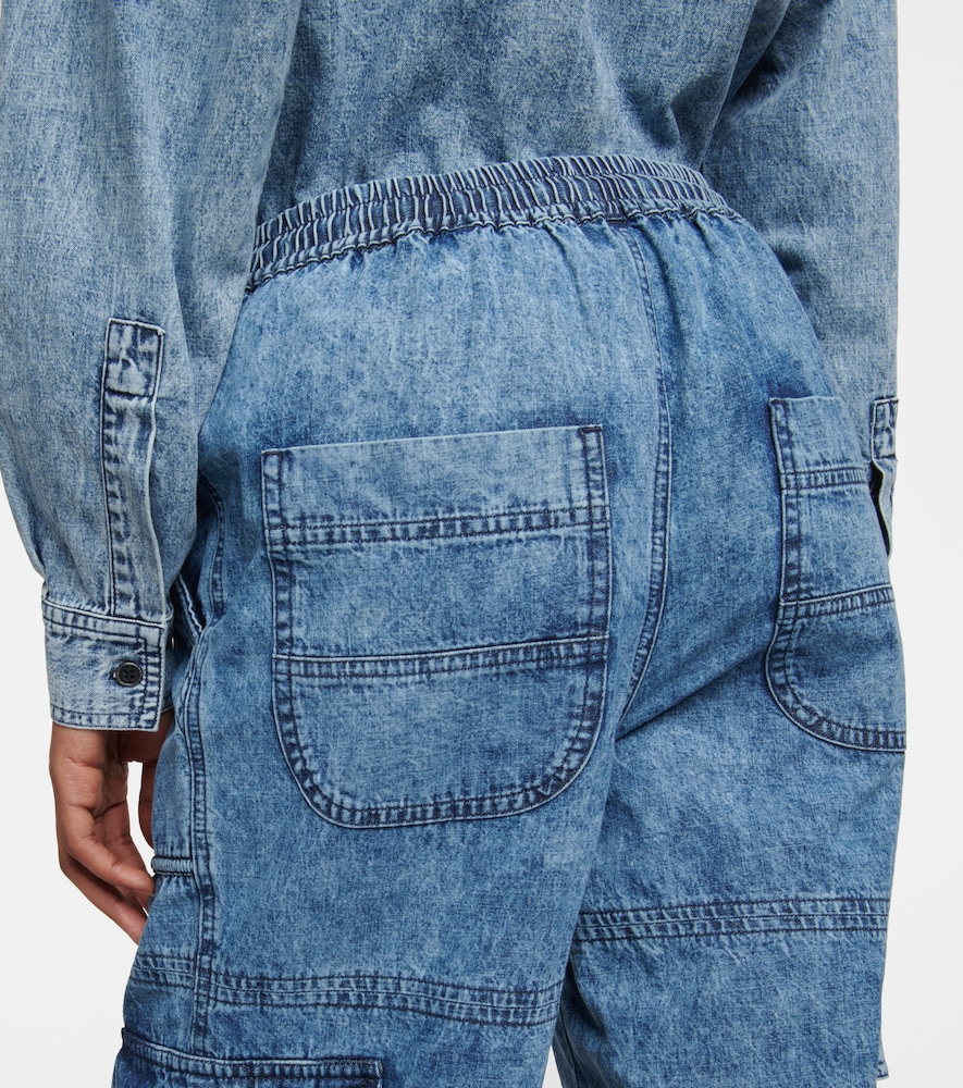 Marant Etoile Viamao straight cotton chambray pants