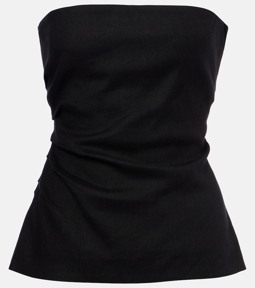 Dorian linen-blend tube top