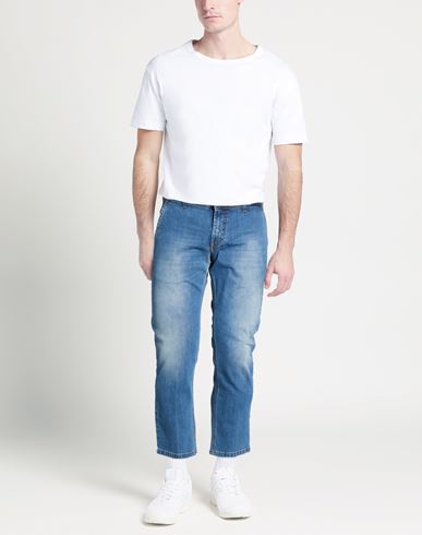 Man Jeans Blue Size 42 Cotton, Elastane