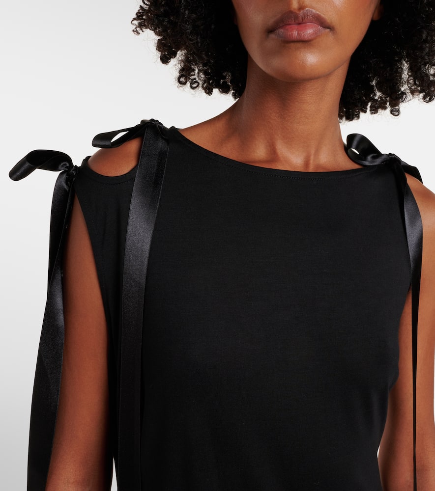 Bow-detail jersey midi dress