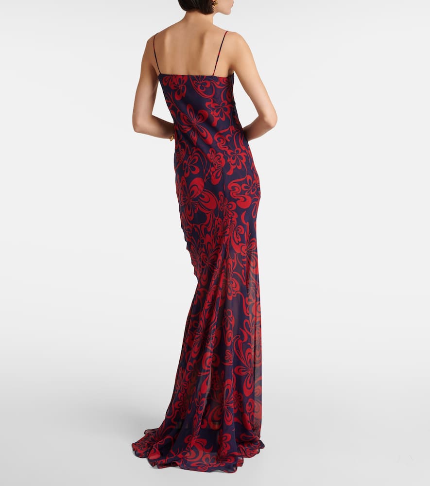Printed silk georgette maxi dress