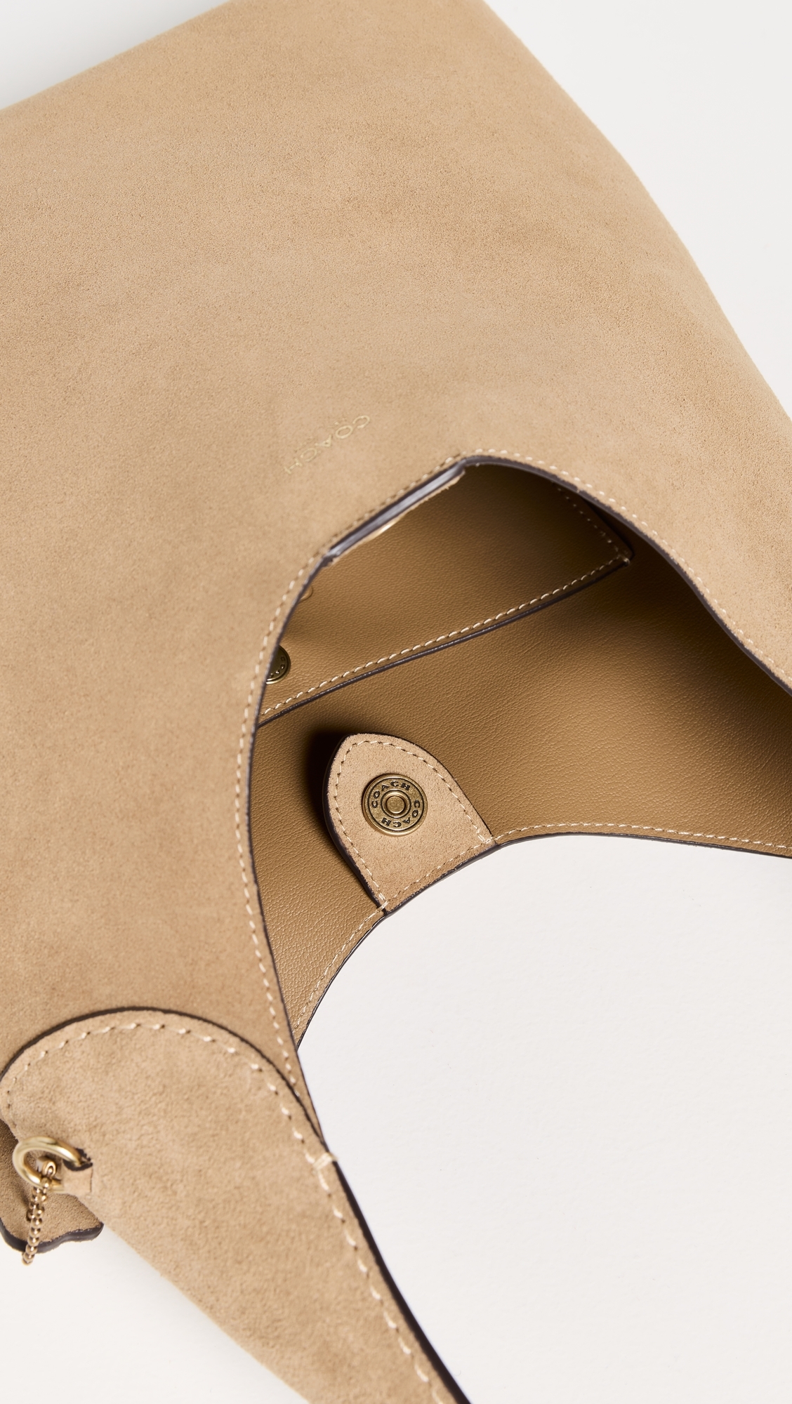 Suede Brooklyn Shoulder Bag 28 B4/Sand One Size