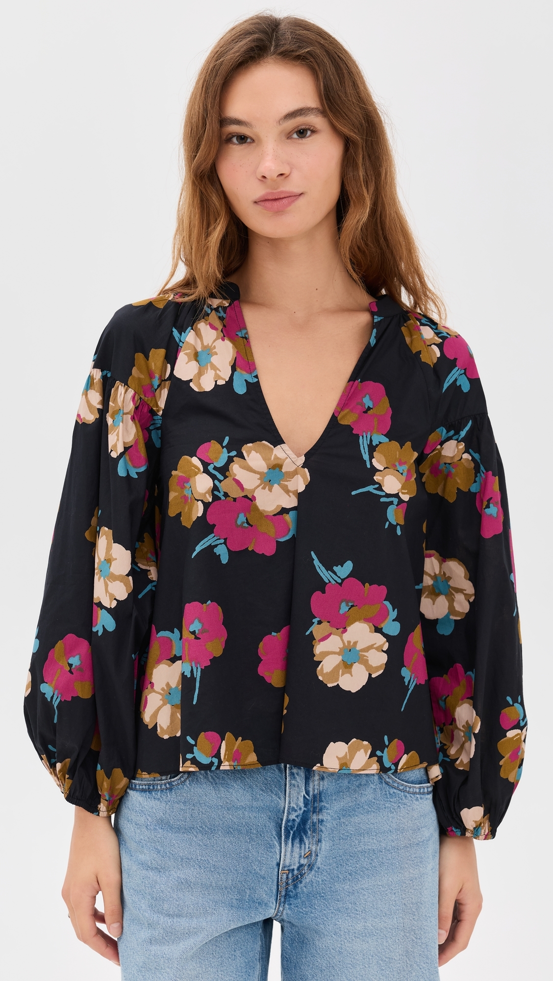 Anfa Shirred Top Floating Floral