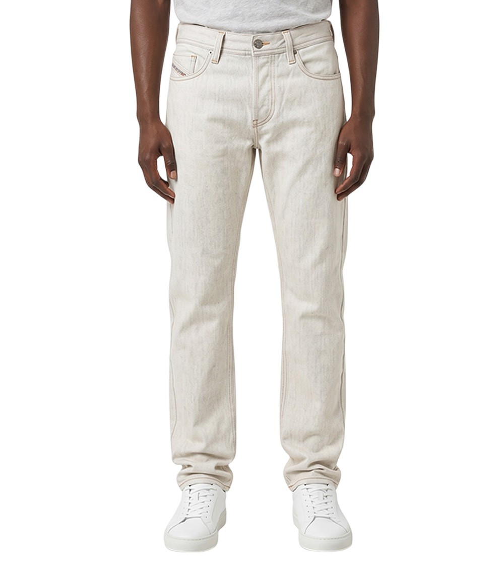 White Straight Mid Rise Jeans