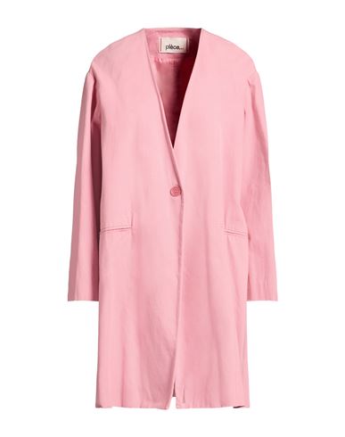 Pièce. Woman Overcoat & Trench Coat Pink Size 8 Viscose