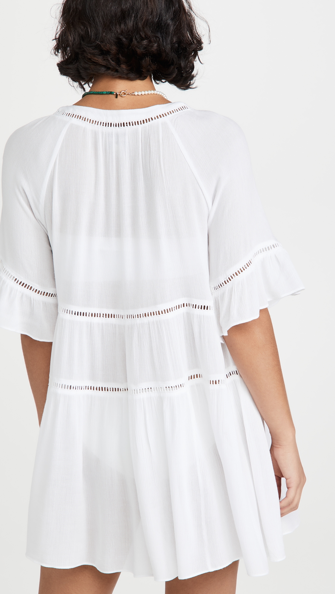 Drop Waist Mini Dress White