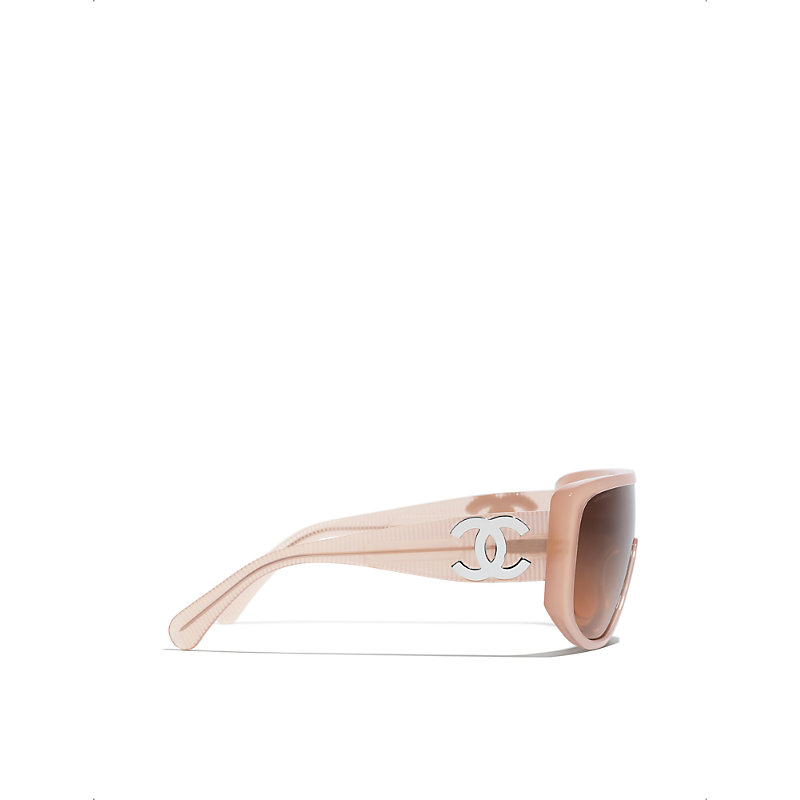 Womens Pink Shield Sunglasses