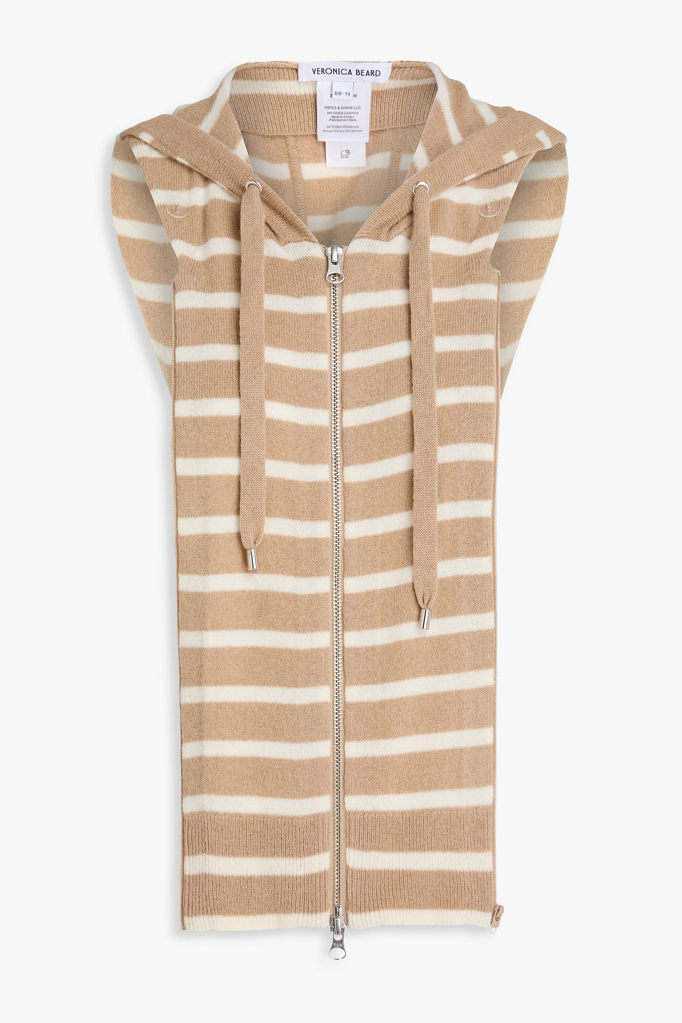 Striped wool and cashmere-blend hooded dickey - Neutral - ONESIZE