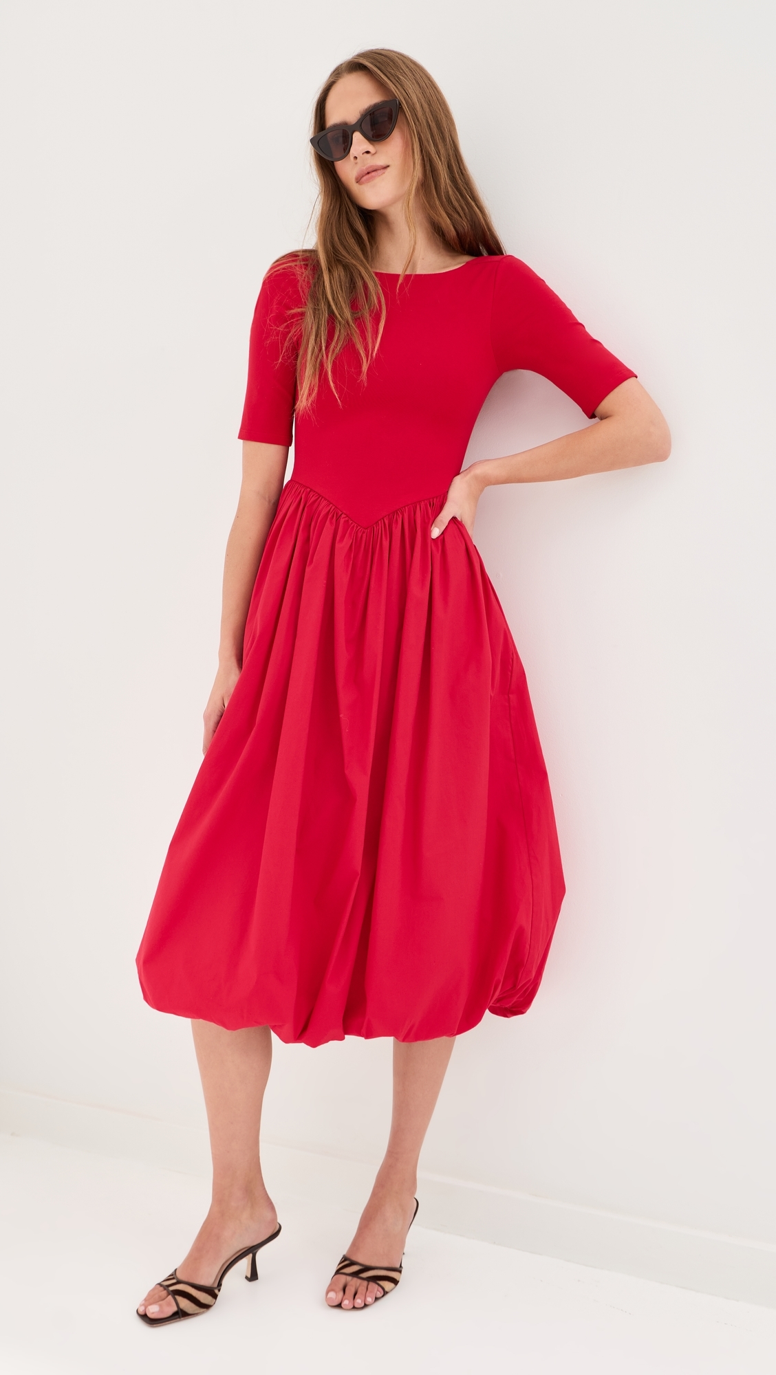 Gracie Dress Chocolate Rib/White