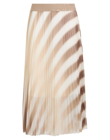 Woman Midi skirt Beige Size 12 Polyester