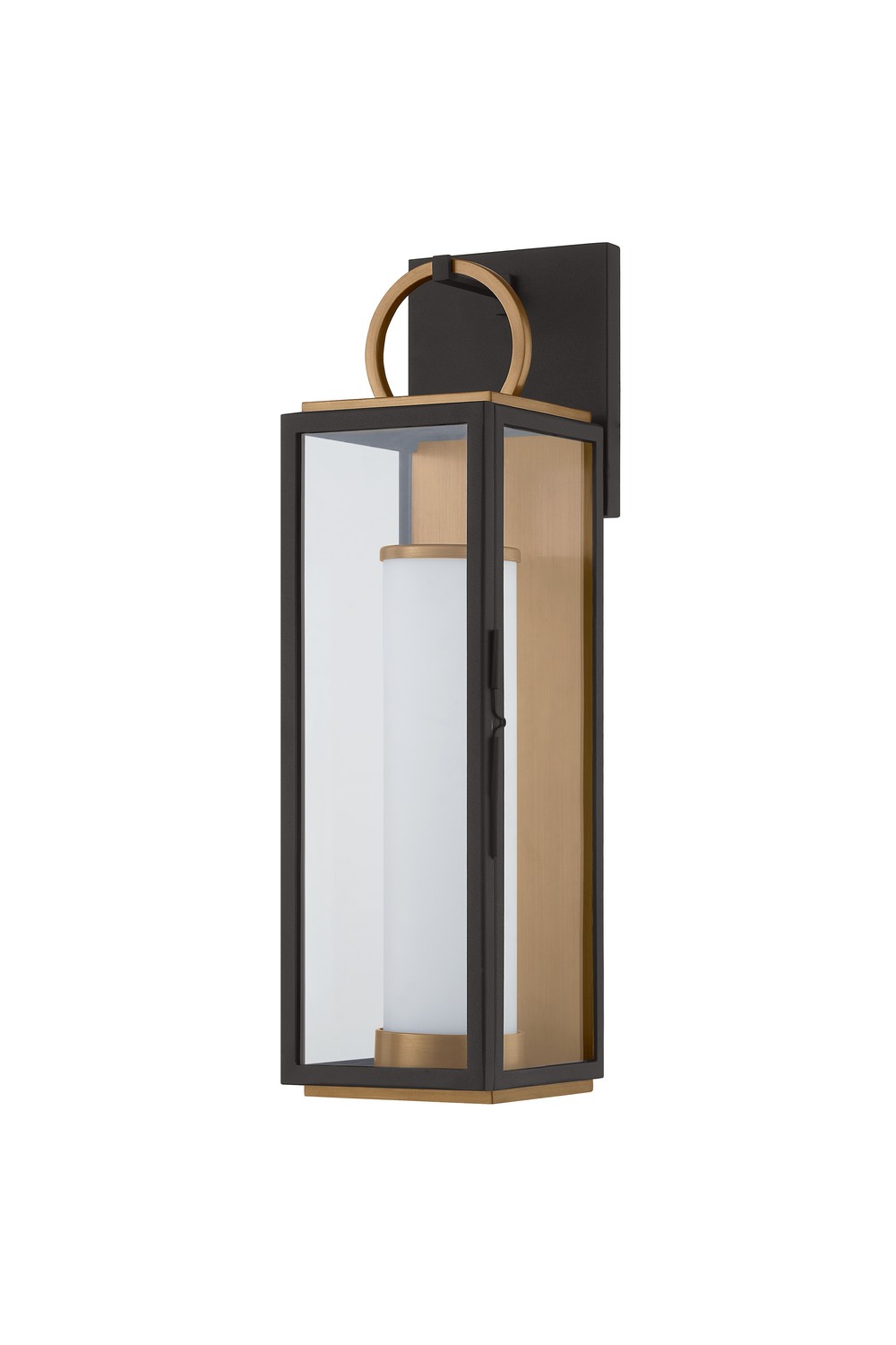 Patina Brass Textured Black LED Wall Sconce from the Gareth Collection
