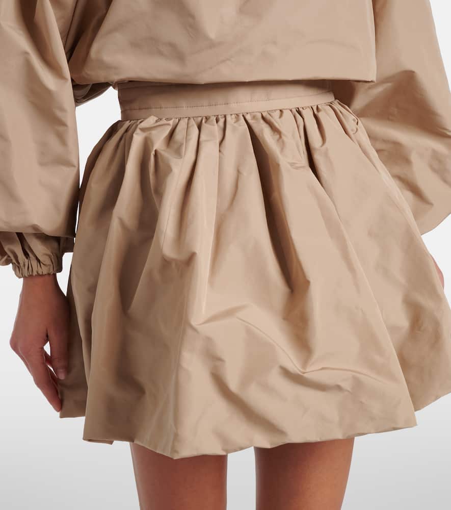Gathered faille miniskirt