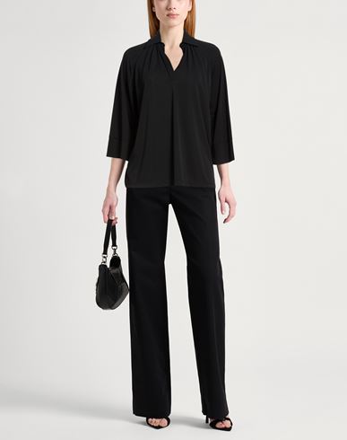 Woman Polo shirt Black Size S Polyester, Elastane
