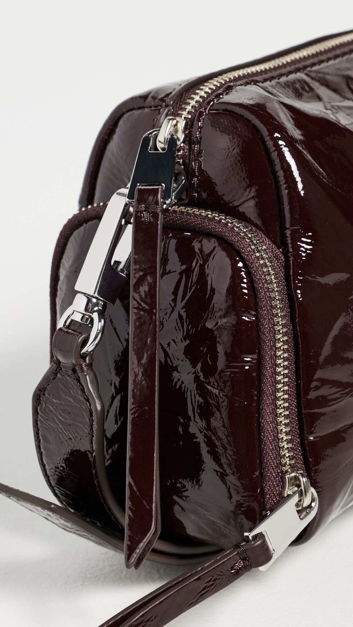 Perry Patent Voyager Shoulder Bag Deep Burgundy One Size