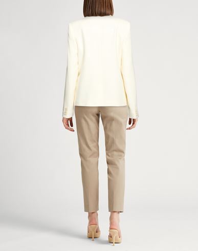 Woman Blazer White Size 8 Wool, Cotton, Silk, Linen