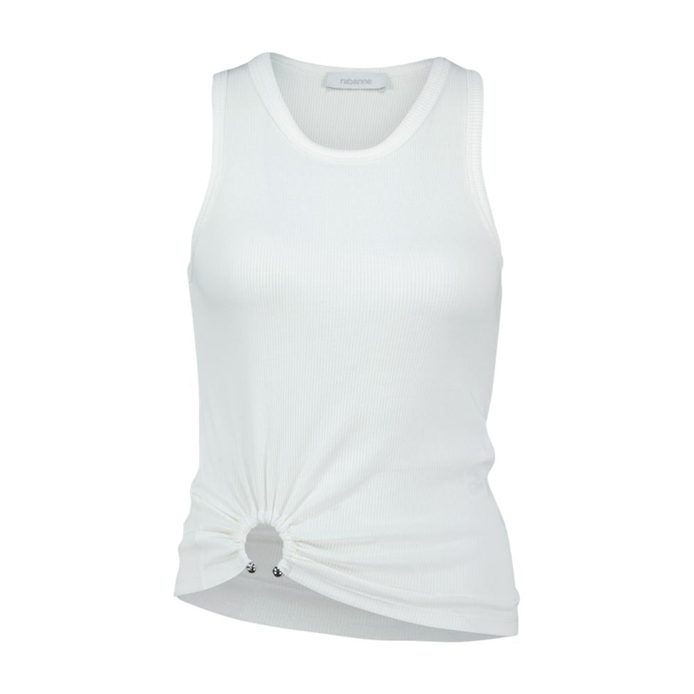 Ribbed Cotton Tank Top — white