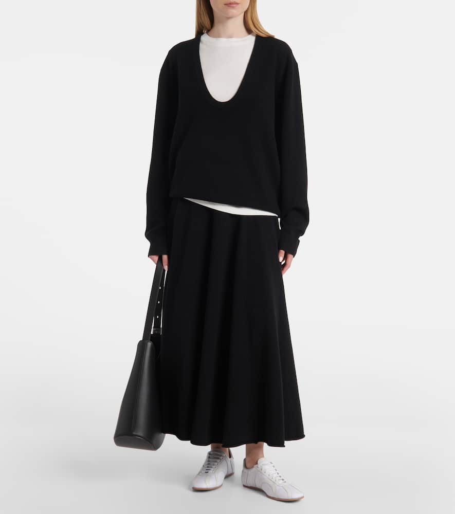 N°313 Twirl cashmere-blend maxi skirt