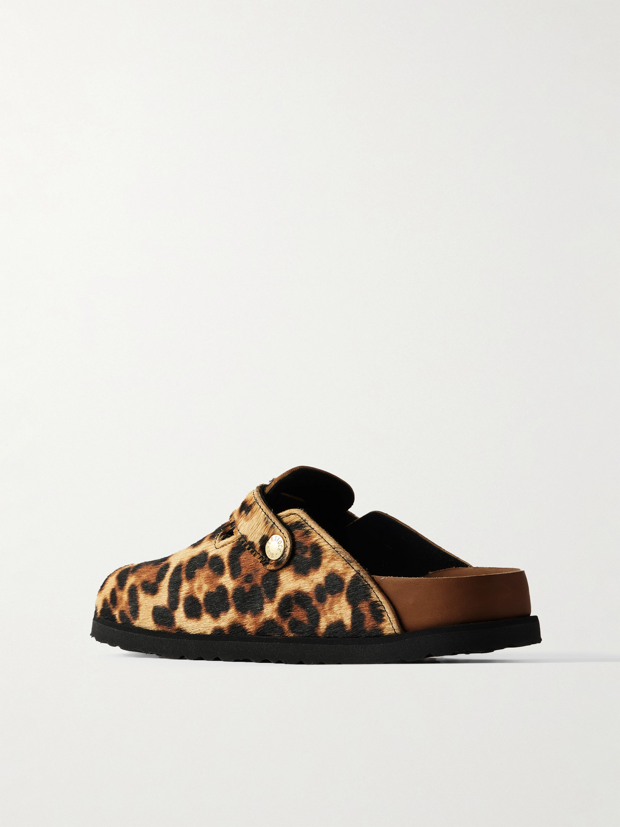 1774 - Boston Calf Hair Clogs - Leopard print