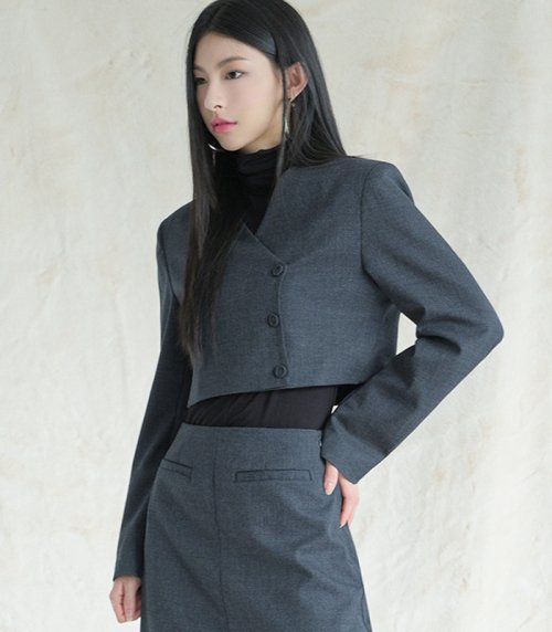 Karin Crop Jacket CHARCOAL