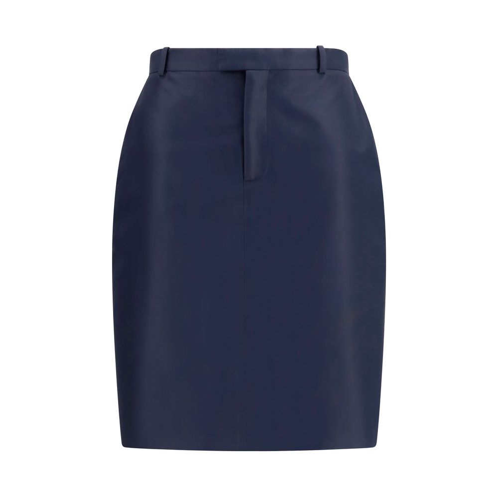 Silk Faille Skirt — Navy