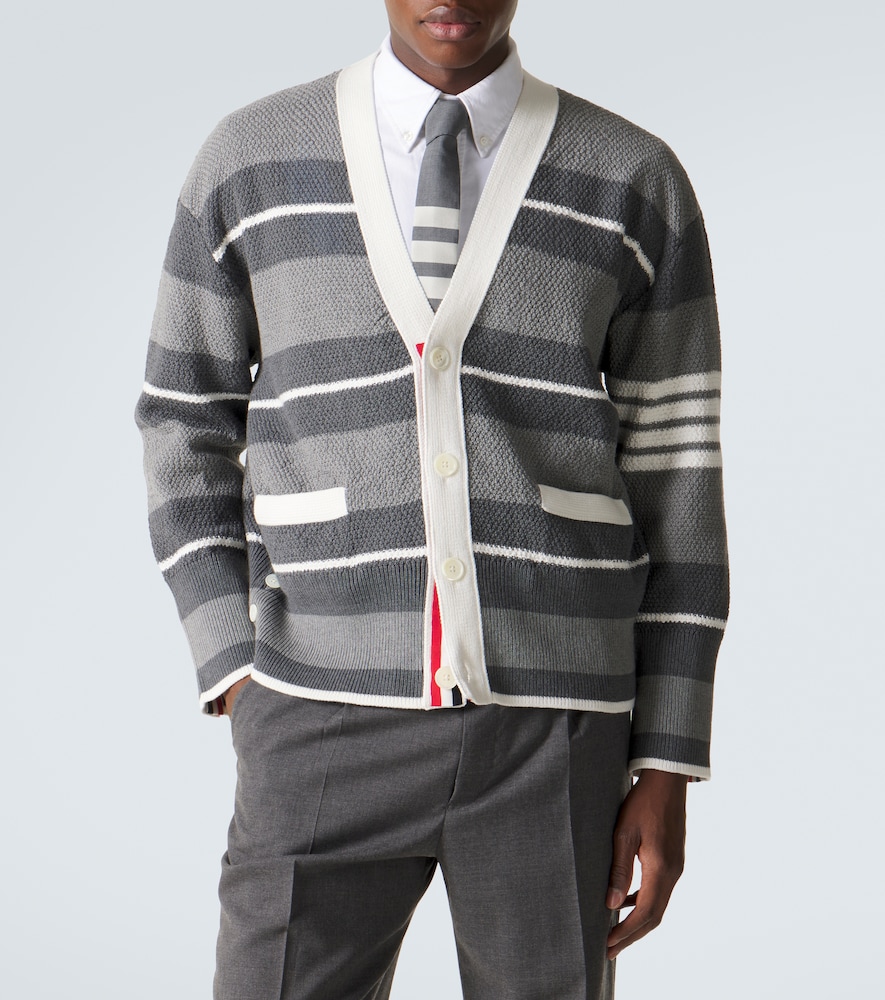 Striped cotton cardigan