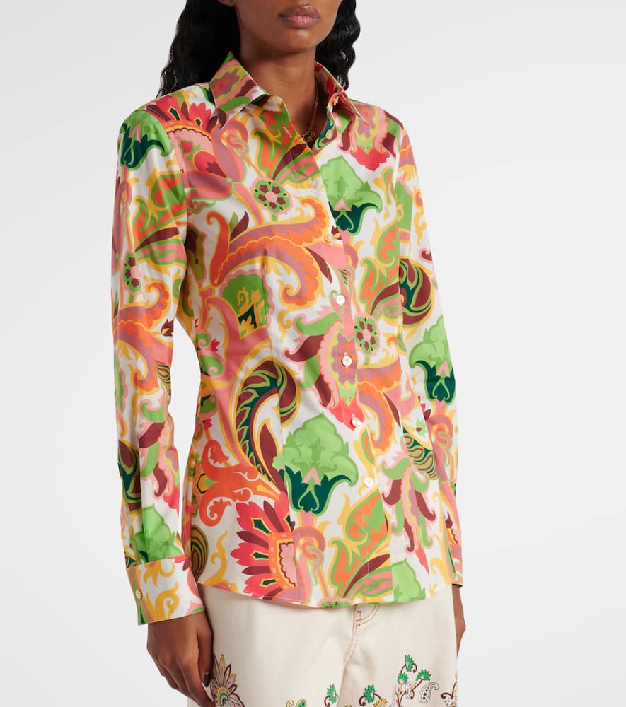 Paisley cotton-blend poplin shirt