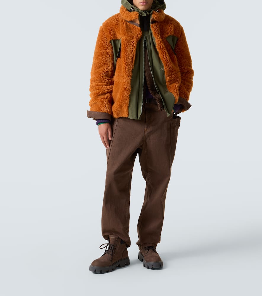 Wool-blend and canvas jacket