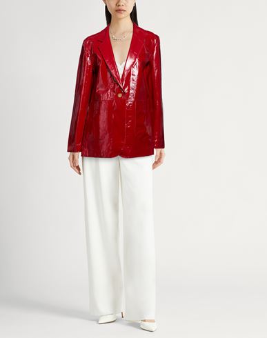 Chocolat Woman Blazer Red Size 4 Leather