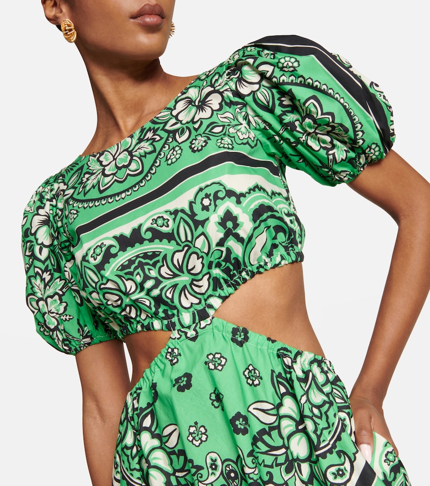 Printed cotton midi dress