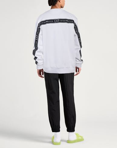Ea7 Man Sweatshirt White Size 3XL Cotton, Polyester, Elastane