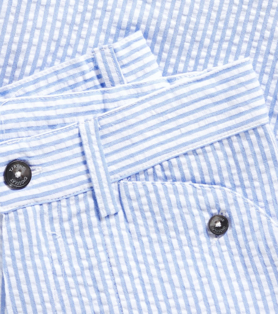 Tartine et Chocolat Striped cotton seersucker shorts