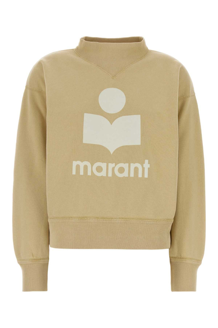 Beige Mock Collar Sweatshirt