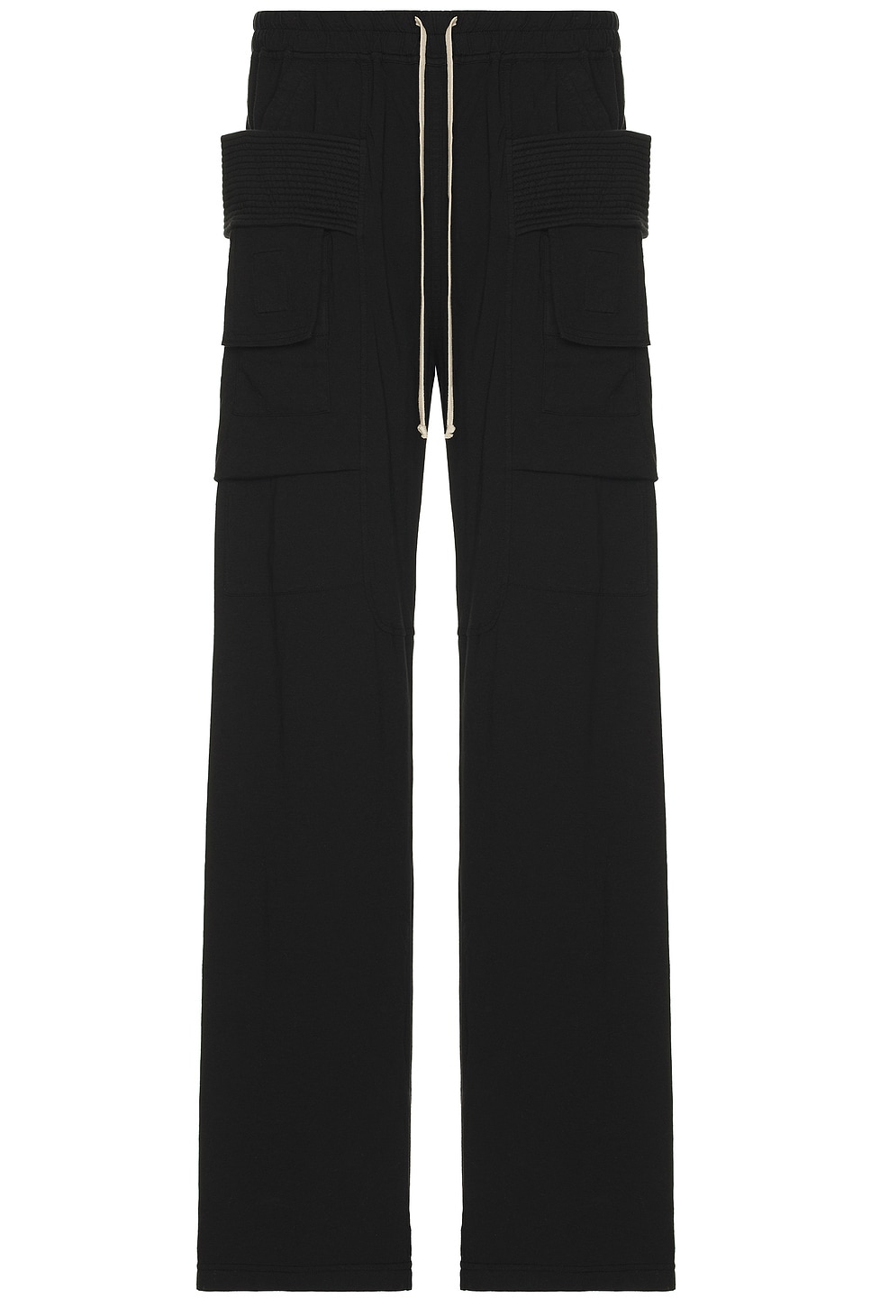 DRKSHDW by Rick Owens Creatch Cargo Drawstring Pants in Black - Denim-Dark. XL/1X also in L