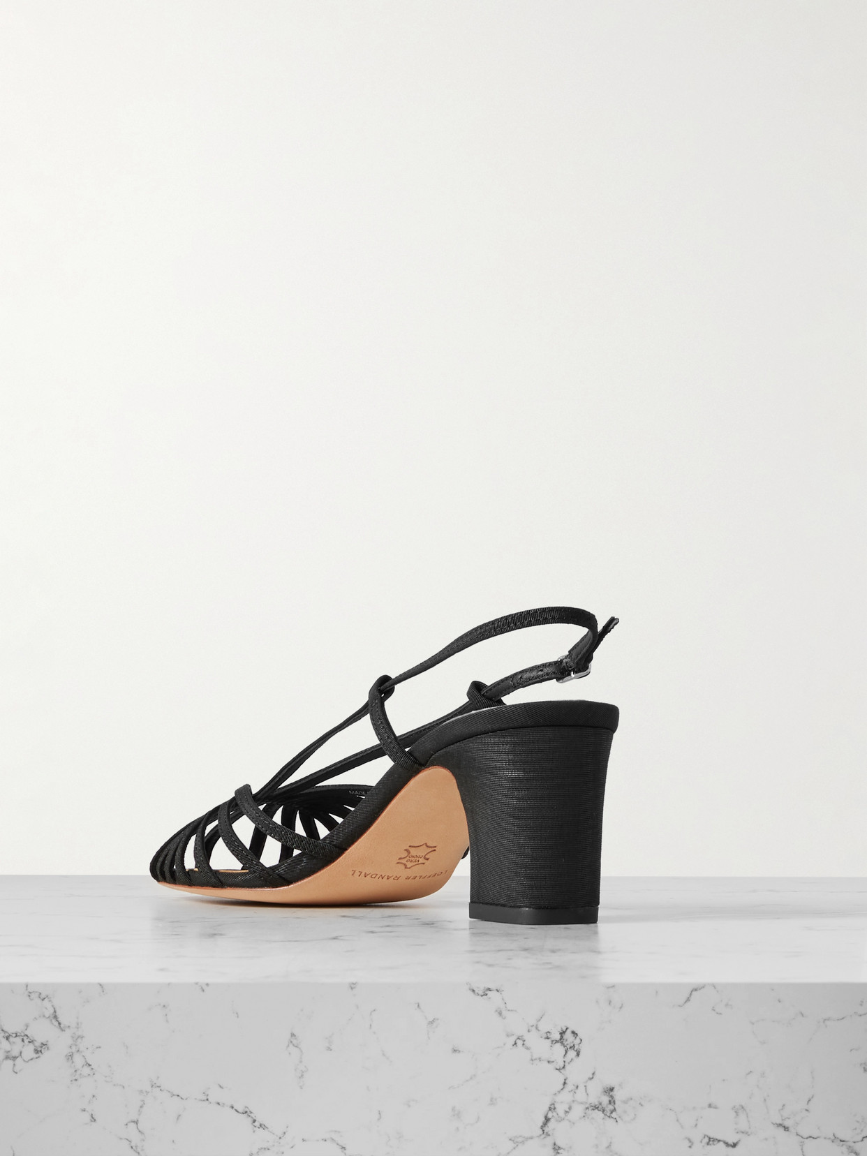 Priscilla Moiré Sandals - Black