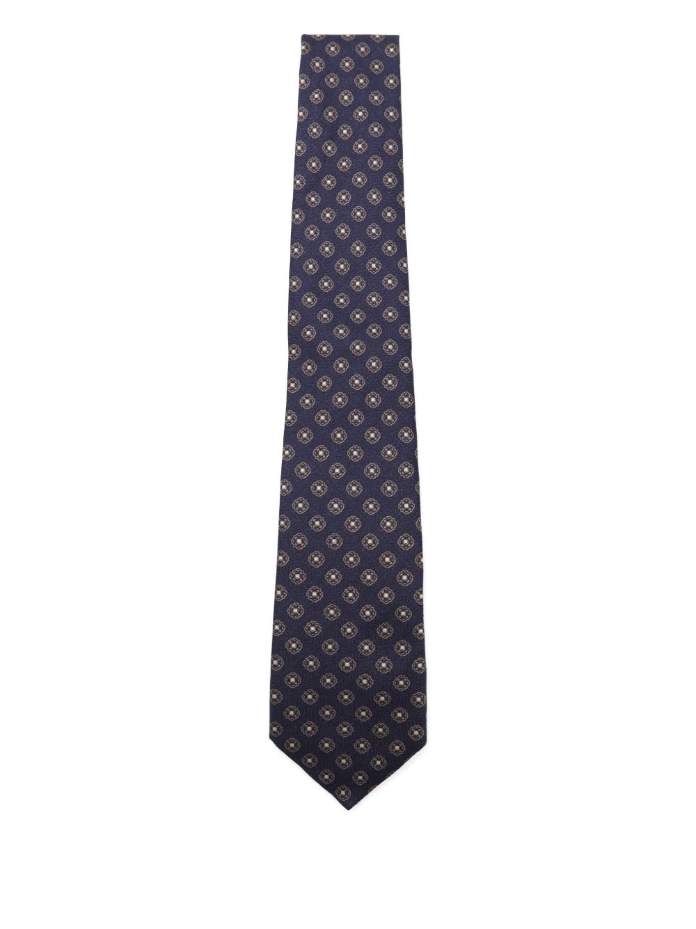 Patterned wool tie - Blue