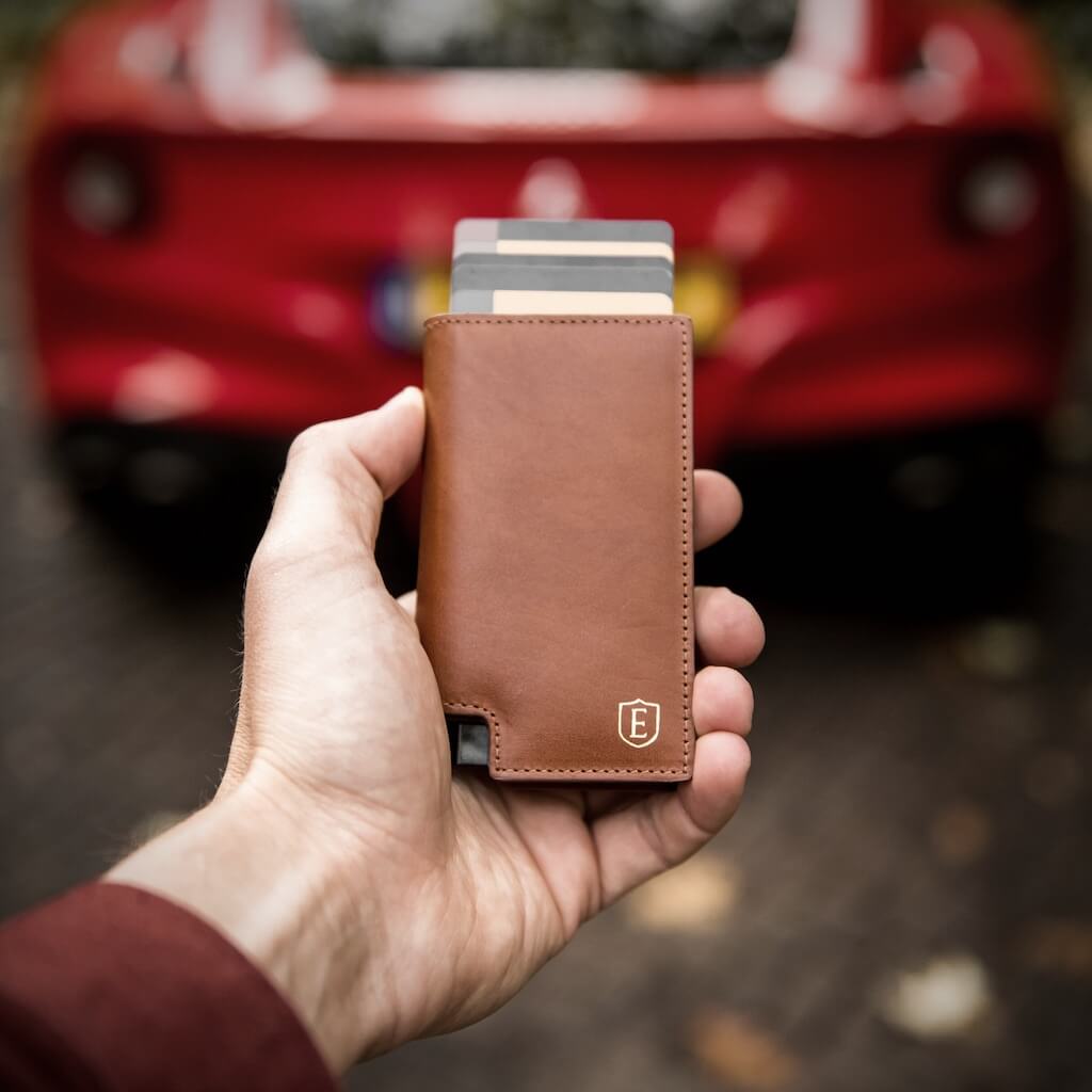 Men's Wallet - Smiley x Ekster Premium Slim Men's Wallet Trackable Wallet Leather Smart Wallet RFID Blocking