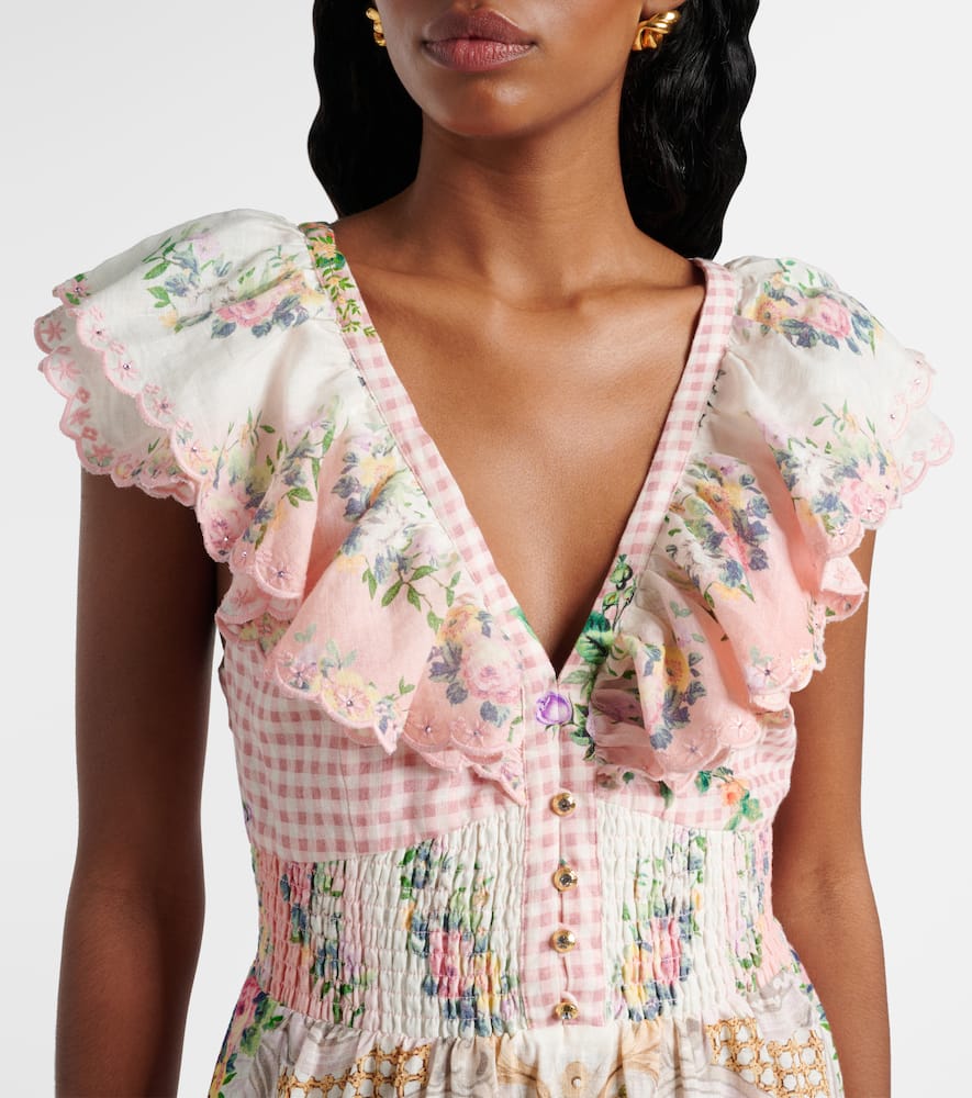 Tiered linen maxi dress