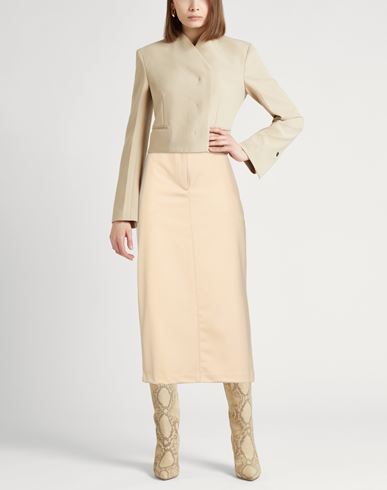 Woman Midi skirt Beige Size 6 Virgin Wool