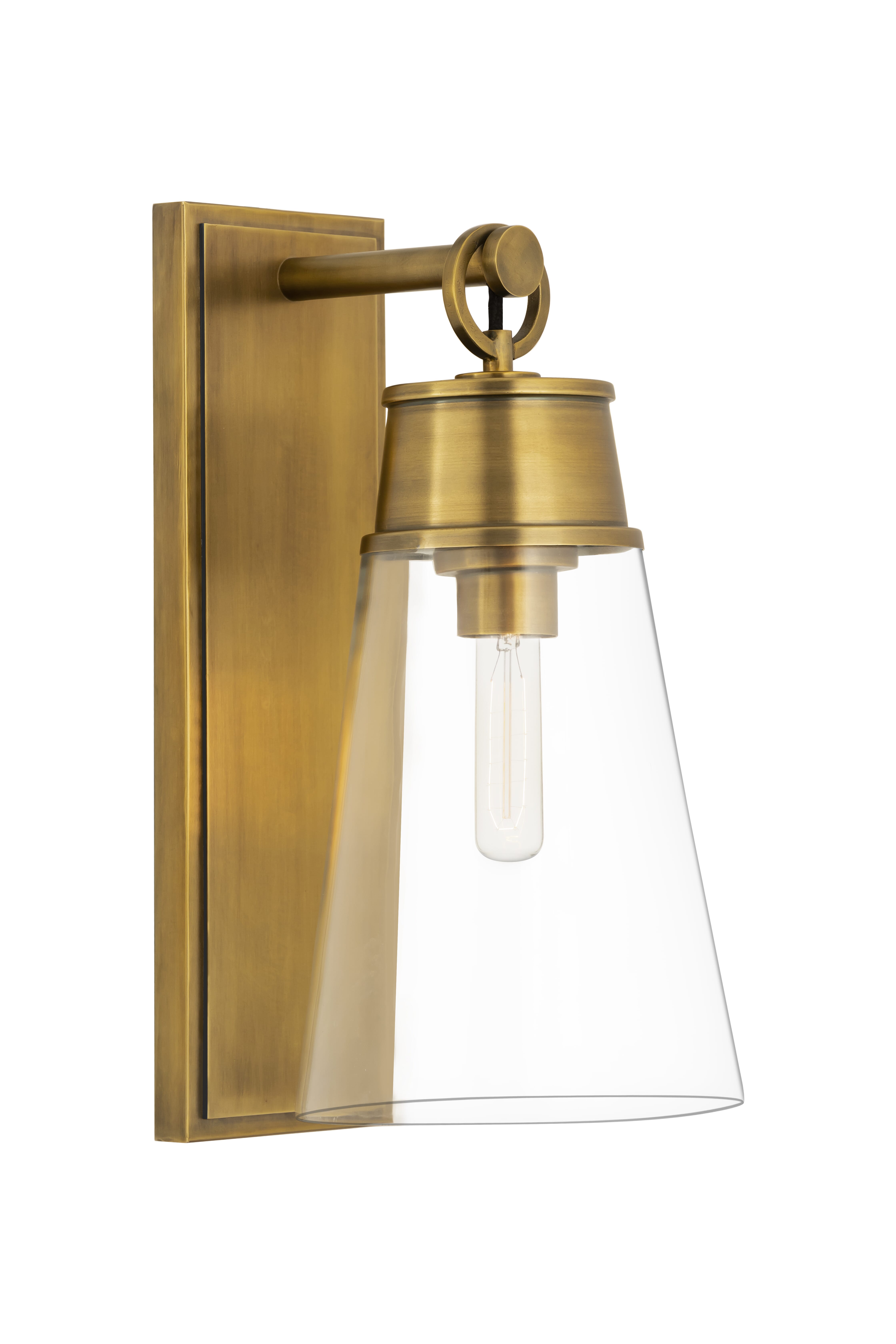 Wentworth 1-Light Wall Sconce In Rubbed Bra