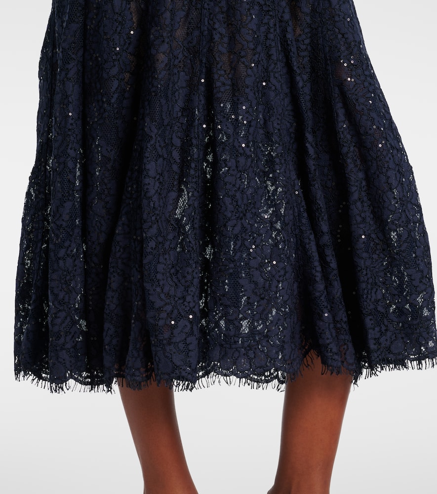 Embellished lace midi dress