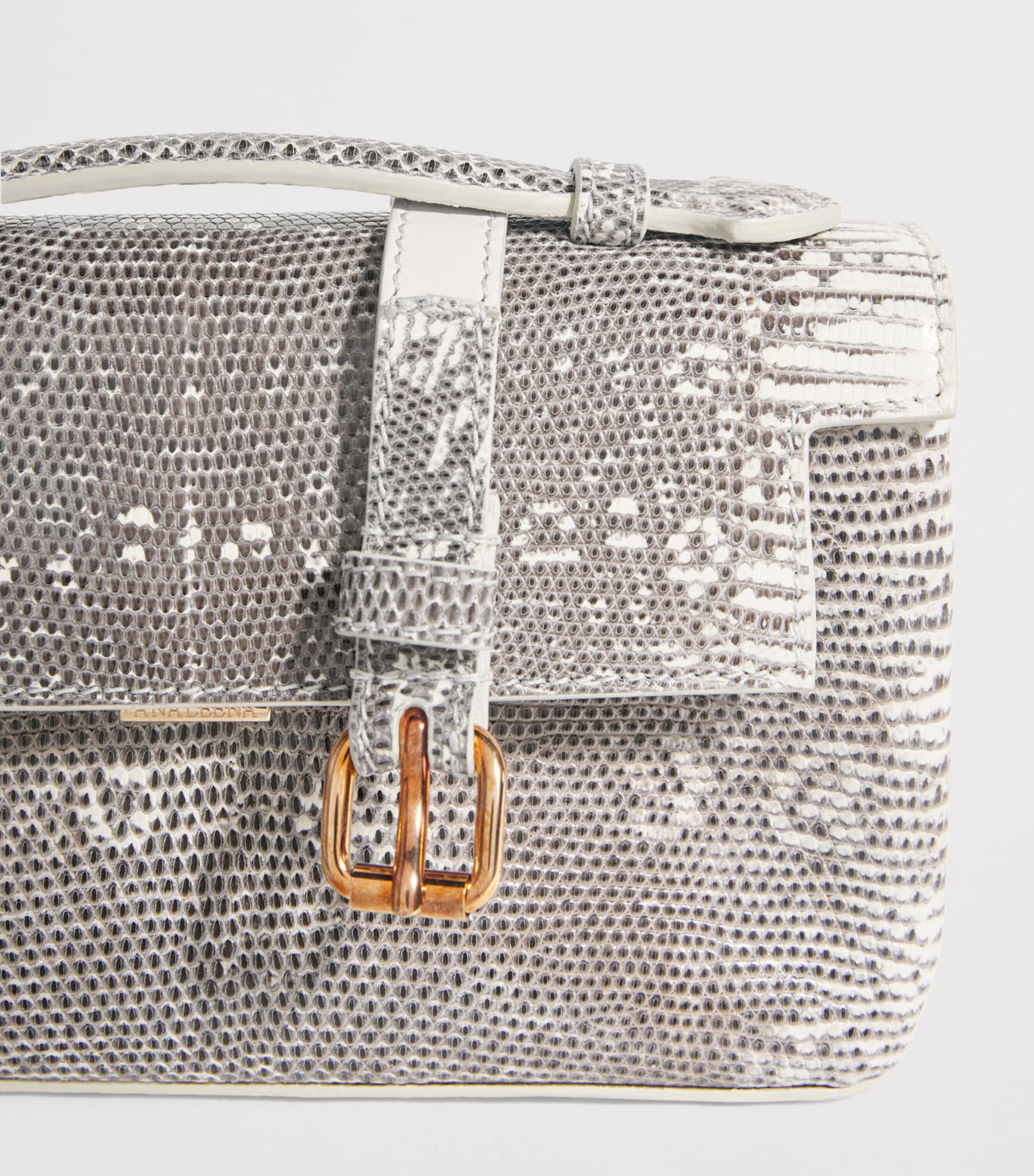 Analeena Lizard Skin Top-Handle Bag
