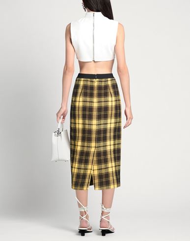 Pièce. Piece Of White Woman Midi skirt Yellow Size 4 Wool