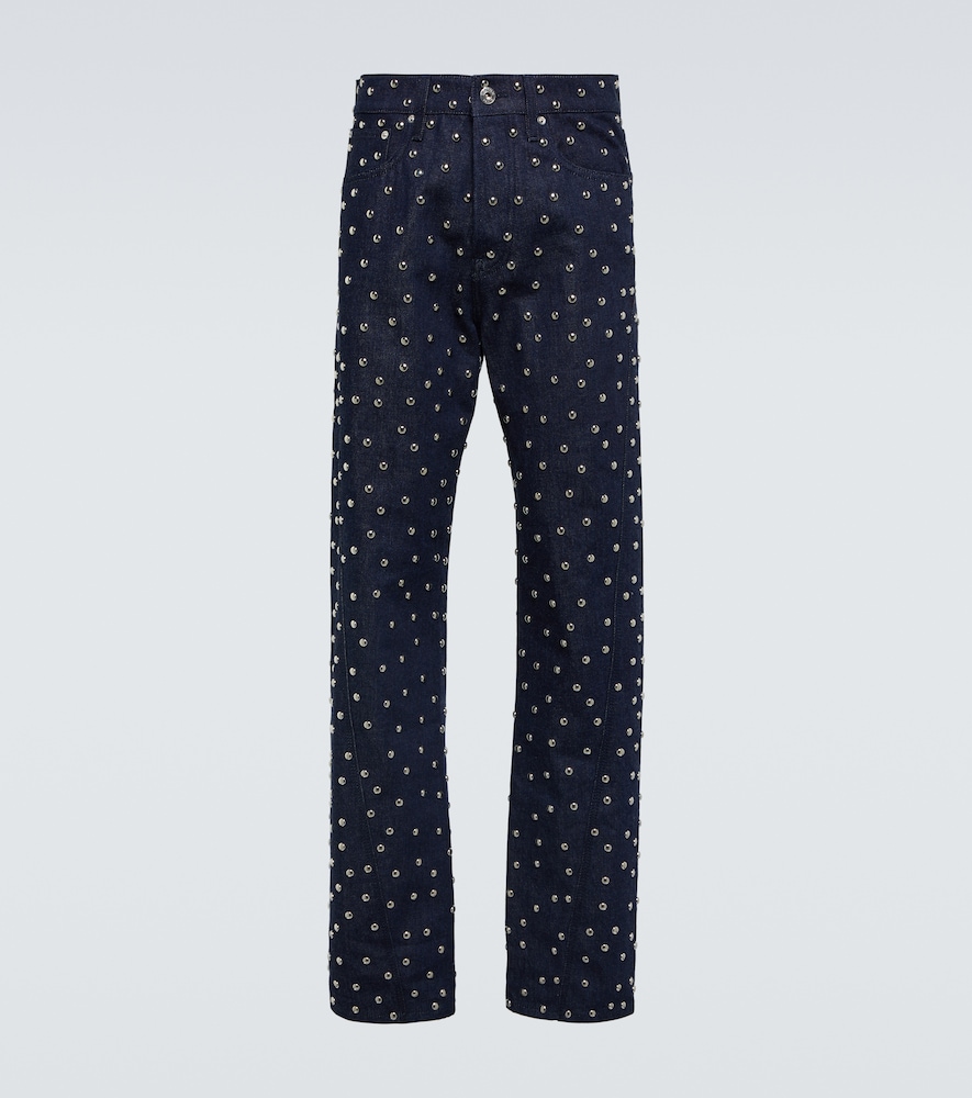 Studded straight jeans
