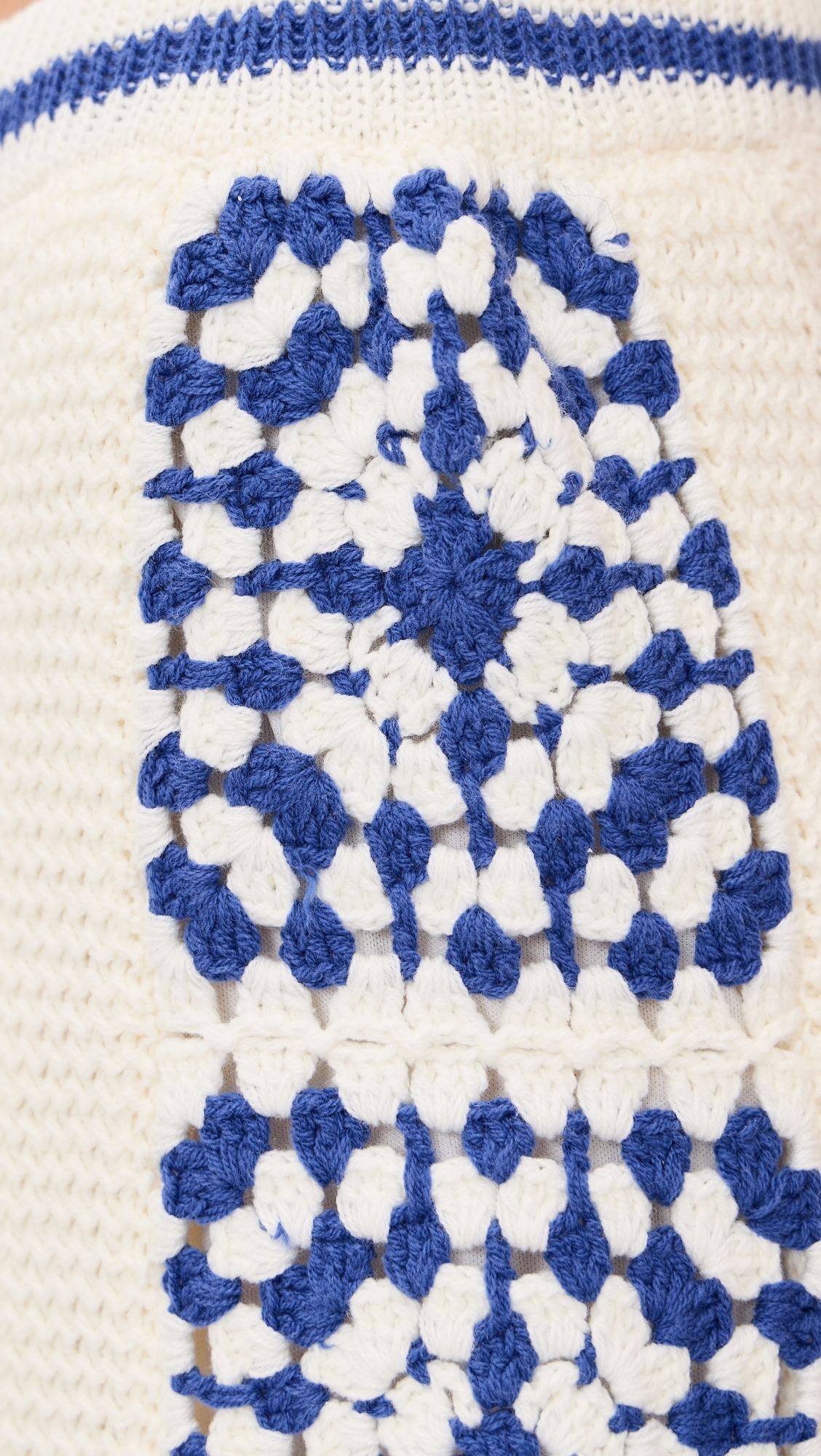 Avalon Crochet Shorts White/Blue