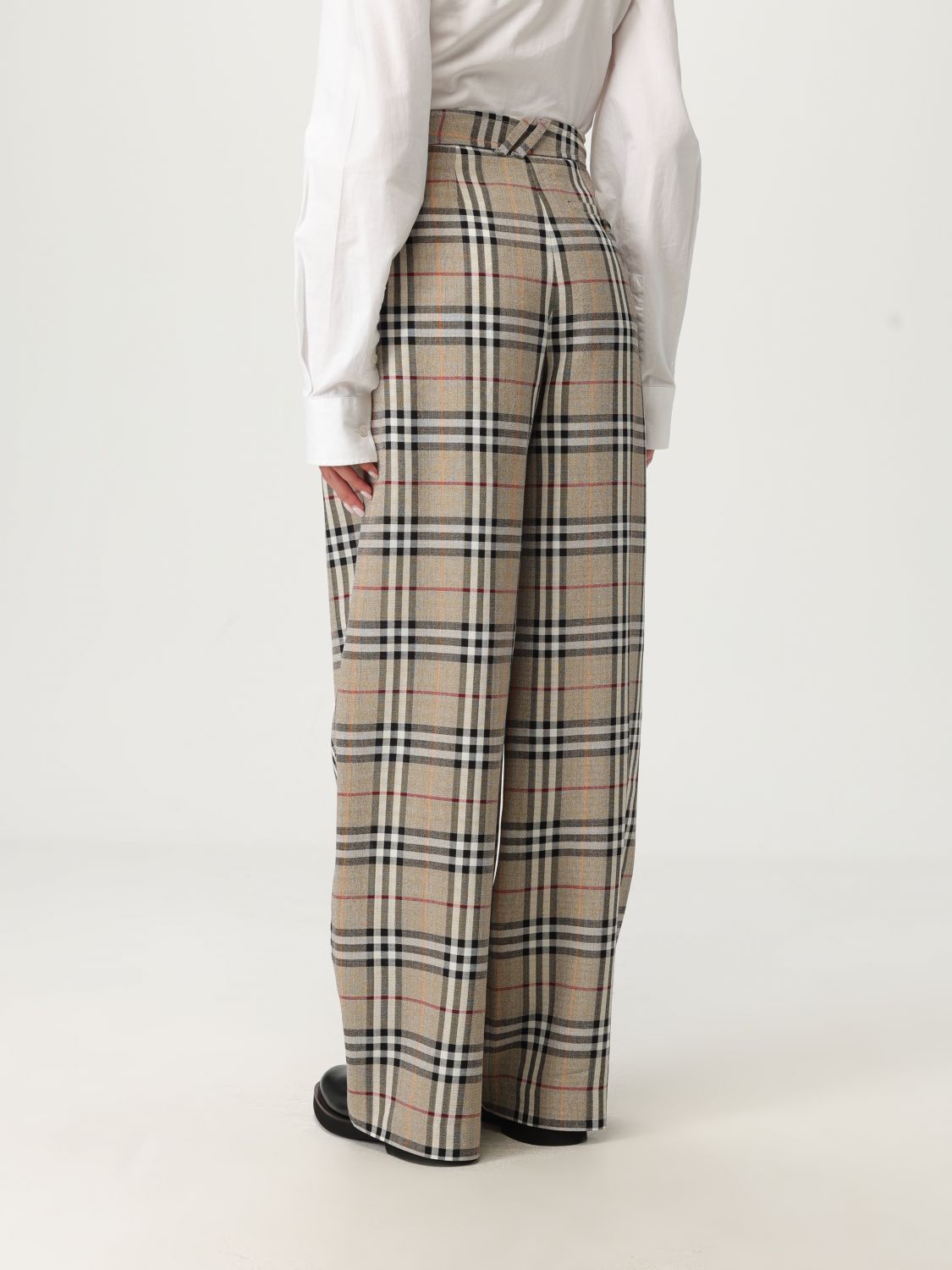 Checked belted trousers - Neutrals