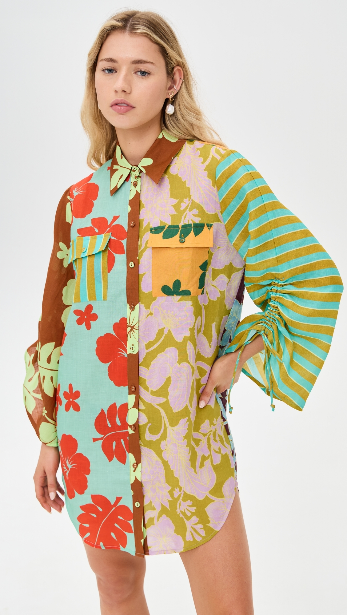 Poppy Spliced Shirt Multi